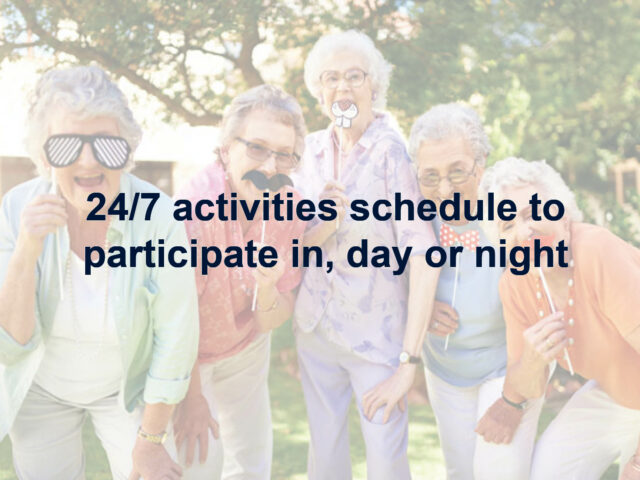 Memory care facility 24/7 activities schedule